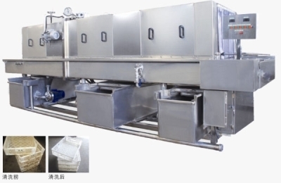 Turnover basket cleaning equipment